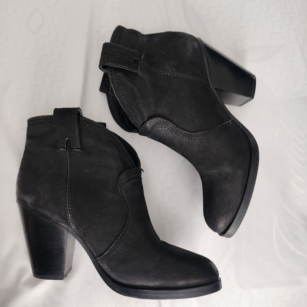 Vince Camuto | Black Western Style Ankle Booties